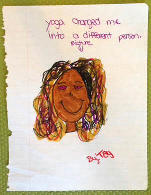 photo of a child's drawing with writing